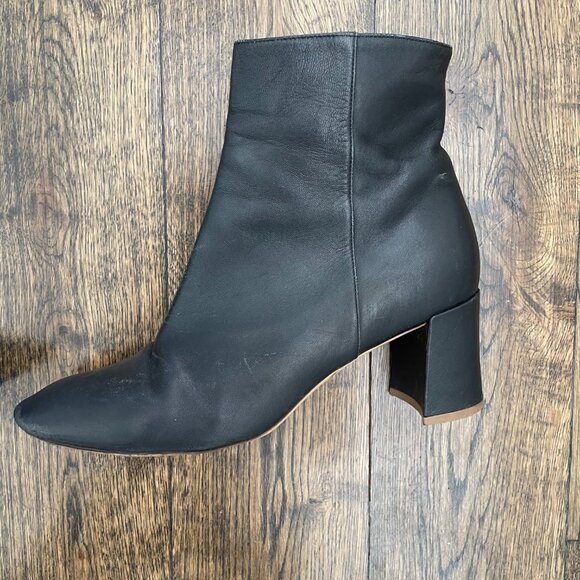 Mansur Gavriel Black Leather Ankle Boots Block Heel Size 39.5 - Picture 7 of 12